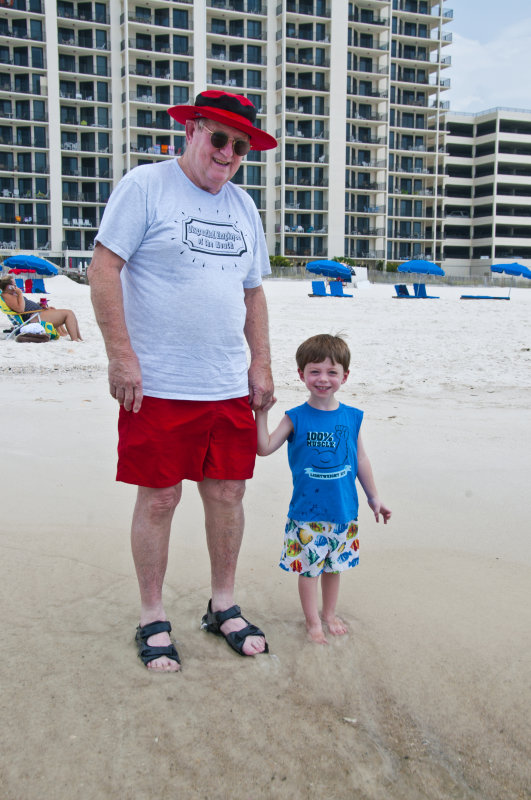 Pop Pop & Eli Get THeir Feet Wet