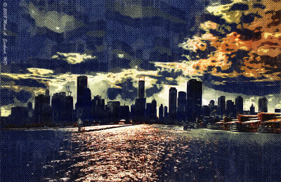 A Chicago Skyline View (In Oil)