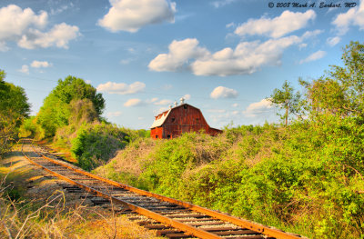 Red Barn Beside The Tracks