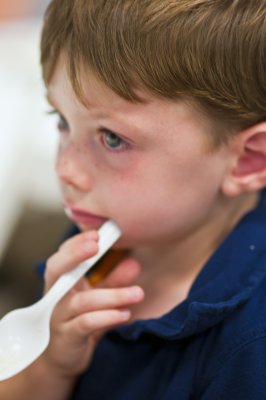 Eli eating his spoon