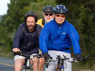 3 Men on Bikes: Heavily Cropped