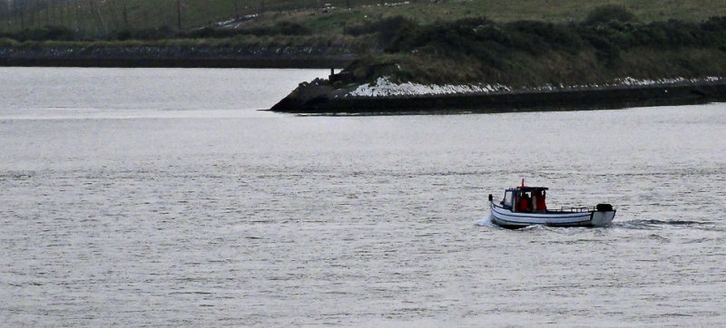 Heading out to sea on a gray day.