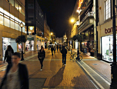 Grafton Street at night.