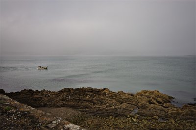 Heading out to sea in the haze.