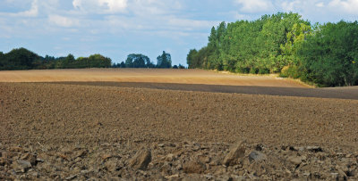 Freshly ploughed fields
