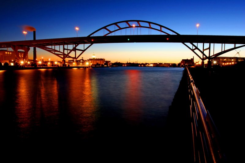 Hoan Bridge at Sunset