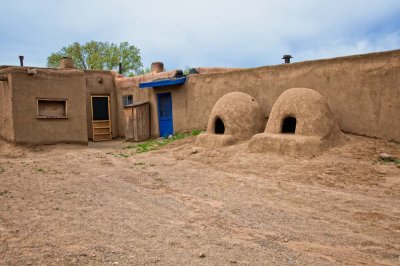 Taos Pueblo,Two Horno Outdoor Adobe Ovens