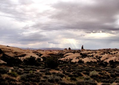 A stormy day at Arches National Park