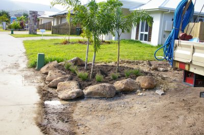 Landscaping coming along now.