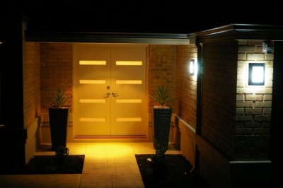 Front entry.........at night.
