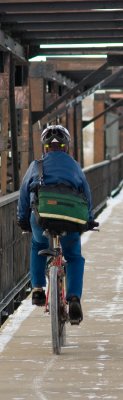 Cyclist on Bridge