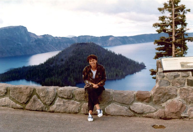 Mila at the Crater Lake
