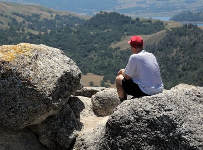 Looking down on heat-scorched Sunol Wilderness