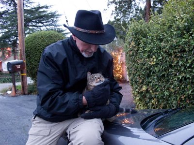 Playing with neighborhood cats