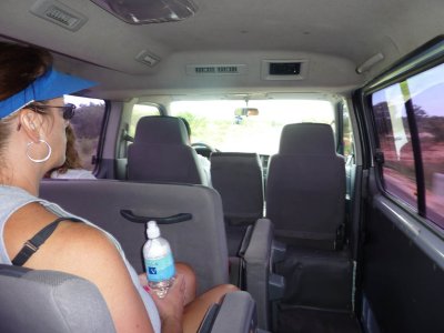 As you can see I was instructed to sit in the back so Denise and Tammy could chat up Domingo .. our driver.