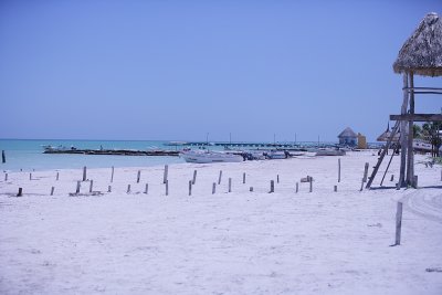 The view east from Casa Blanca .. posts prevent golf cart traffic on beach