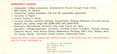 Great Opportunity to Teach Overseas 1974