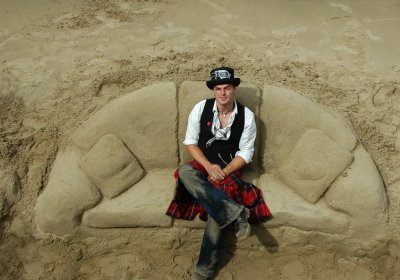 Sand sofa on Thames bank
