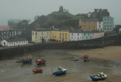 Tenby Wales in the rain