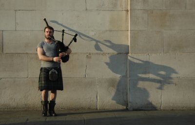 Bagpiper in Trafalgar Square