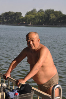 Swimmer at Houhai Lake