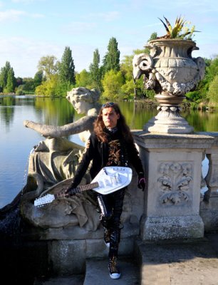 Swedish rock star posing