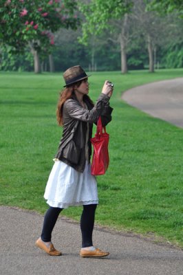Japanese tourist in action