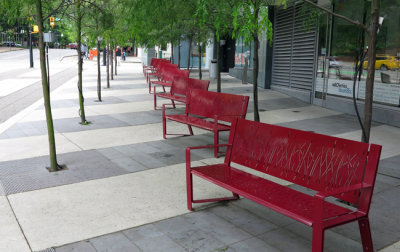 Benches close to Vancouver Convention Centre