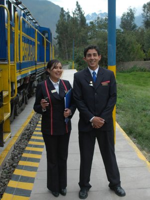 Train crew to Machu Picchu