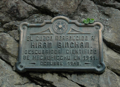 Discovered by Hiram Bingham