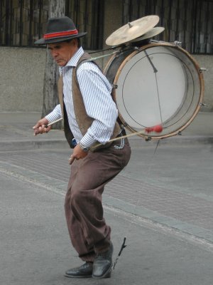 Chilean street drummer