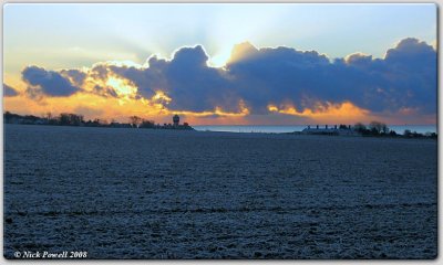 Frost covered field