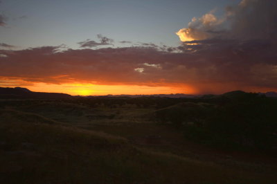 Sunset thunderstorm at Aba Huab