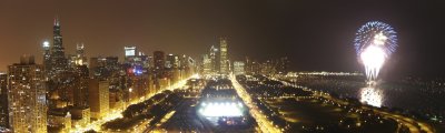 Chicago's 4th of July Fireworks Panoramic