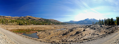 Caples Lake Drained For Repair Panorama
