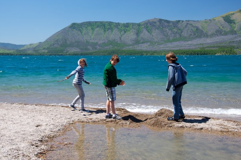 Kids at Lake MacDonald