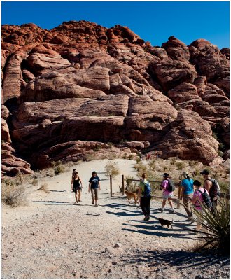 Hikers in Red Rock Canyon