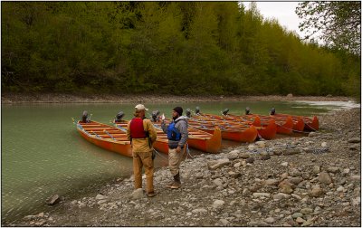 Our Two Guides With Our Canoes