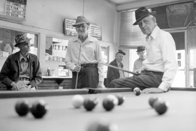 Oldtimers Play Pool