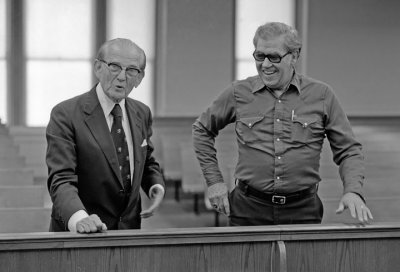 U.S. Senator John Stennis with Tax Assessor Travis Coxat Prentiss County Courthouse