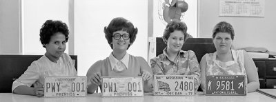 Prentiss County Tax Assessor EmployeesWith New 1977 Tags