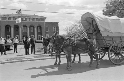 Bicentennial Wagon Train in Downtown Booneville 1976