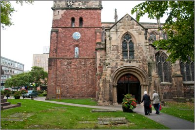 Entrance to St. Mary's Church, Shrewsbury, Wales