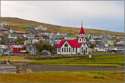 Sandavgur and the Red-Roofed Church