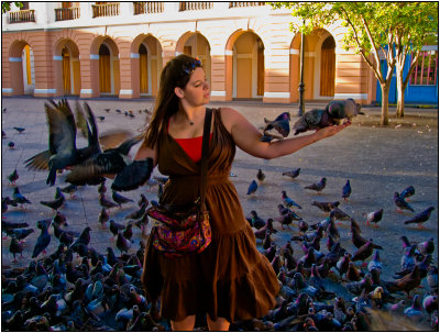 Shannon with San Juan Pigeons