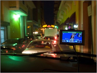 Using GPS on an Old San Juan Street