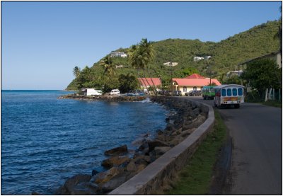 Driving Along the North Shore of Tortola