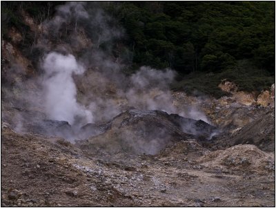 Sulfurous Steam Rising from the Volcano
