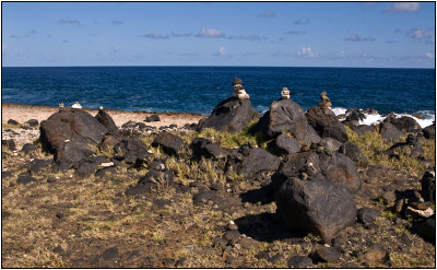 Rock Cairns on Aruba's Eastern Shore