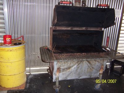 Barbequeing on an oil platform is  major procedure. Many safey checks including a second person present with a fume meter and fire extinguisher.